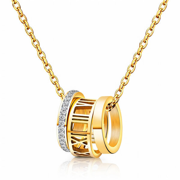 Necklace, 18K Gold Plated Steel