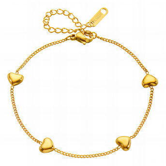 18K gold plated Stainless steel  "Hearts" bracelet, Intensity
