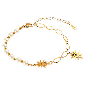 "Stars" Bracelet, 18K Gold Plated Steel