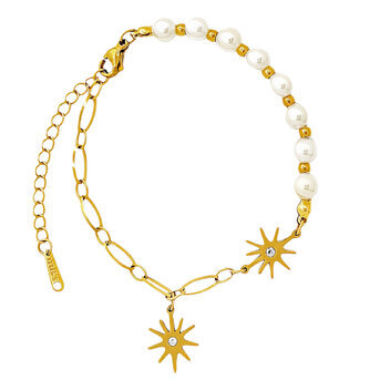 "Stars" Bracelet, 18K Gold Plated Steel