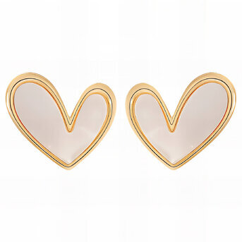 18K gold plated Stainless steel  "Hearts" earrings, Intensity