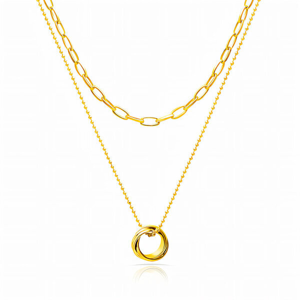Necklace, 18K Gold Plated Steel