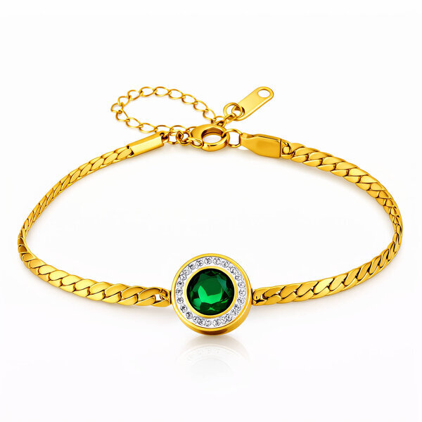Bracelet, 18K Gold Plated Steel