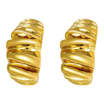 Earrings, 18K Gold Plated Steel