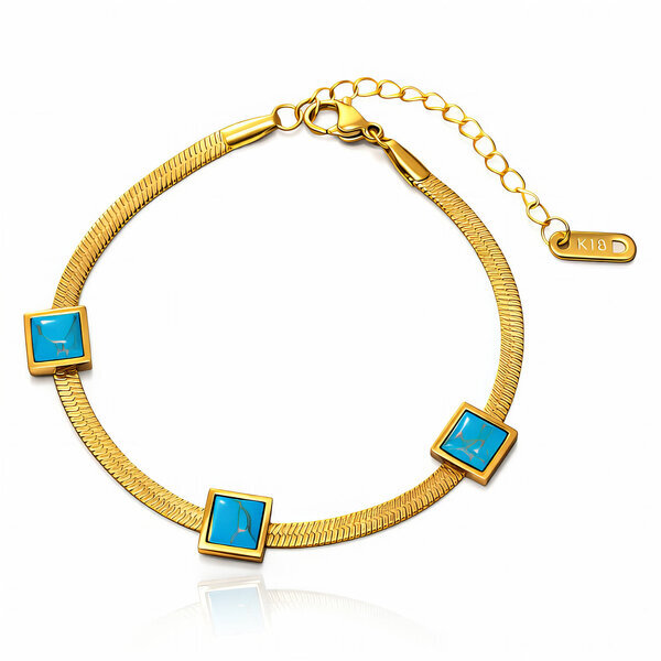 Bracelet, 18K Gold Plated Steel