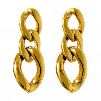 18K gold plated Stainless steel earrings, Intensity