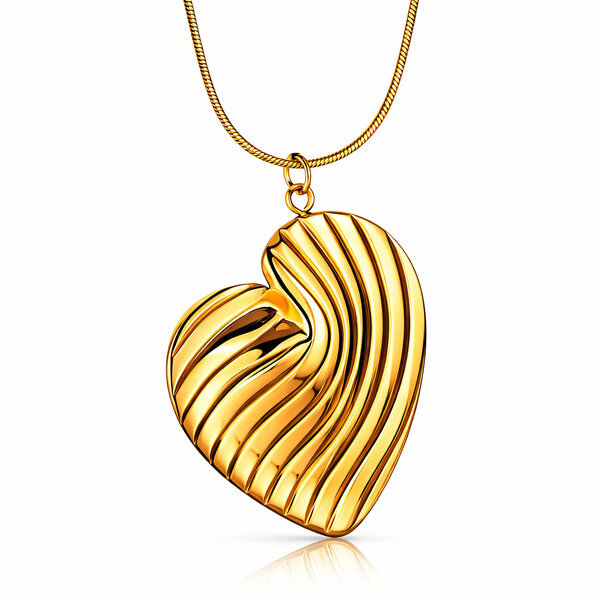 "Heart" Necklace, 18K Gold Plated Steel