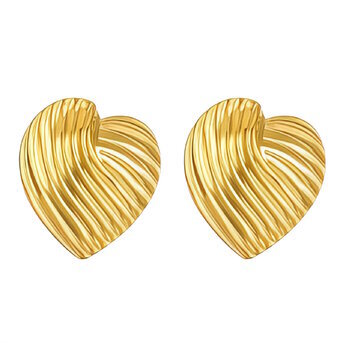 18K gold plated Stainless steel  "Hearts" earrings, Intensity