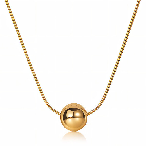 Necklace, 18K Gold Plated Steel