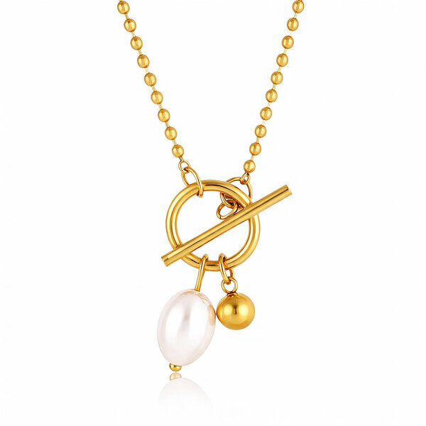 Necklace, 18K Gold Plated Steel