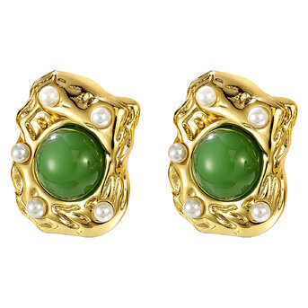Earrings, 18K Gold Plated Steel