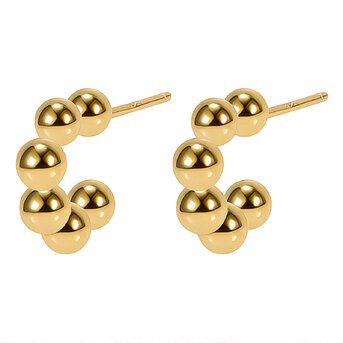 Earrings, 18K Gold Plated Steel