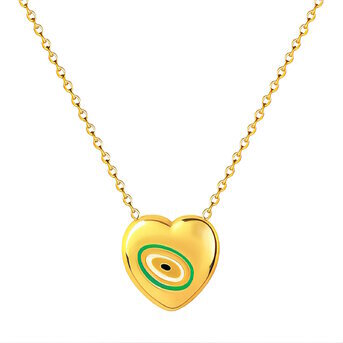 18K gold plated Stainless steel  "Heart" necklace, Intensity