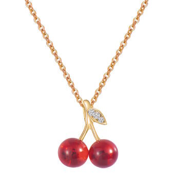 "Cherry" Necklace, 18K Gold Plated Steel