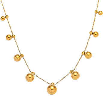 Necklace, 18K Gold Plated Steel