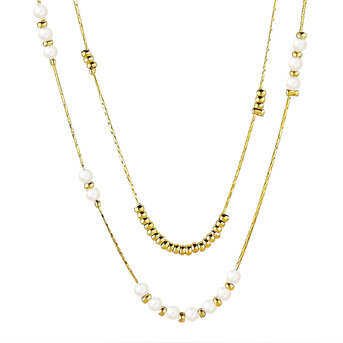 Necklace, 18K Gold Plated Steel