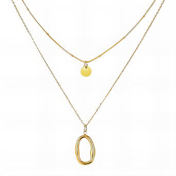 Necklace, 18K Gold Plated Steel