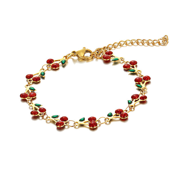 "Cherry" Bracelet, 18K Gold Plated Steel