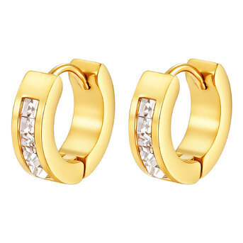Earrings, 18K Gold Plated Steel