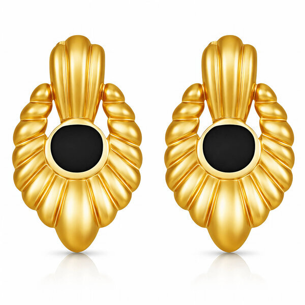 Earrings, 18K Gold Plated Steel