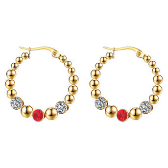 Earrings, 18K Gold Plated Steel