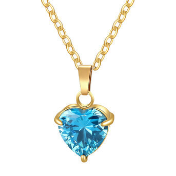 "Heart" Necklace, 18K Gold Plated Steel