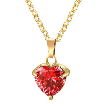 "Heart" Necklace, 18K Gold Plated Steel