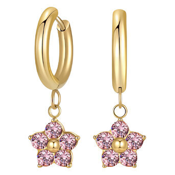 "Flowers" Earrings, 18K Gold Plated Steel