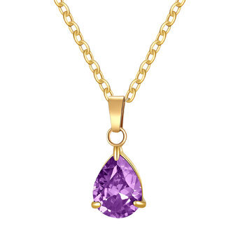 "Teardrop" Necklace, 18K Gold Plated Steel