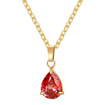 "Teardrop" Necklace, 18K Gold Plated Steel