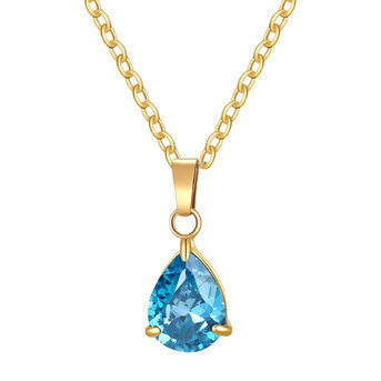 "Teardrop" Necklace, 18K Gold Plated Steel