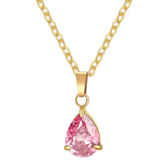 "Teardrop" Necklace, 18K Gold Plated Steel