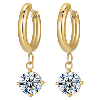 Earrings, 18K Gold Plated Steel