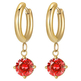 Earrings, 18K Gold Plated Steel