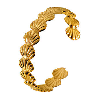 "Seashells" Bracelet, 18K Gold Plated Steel