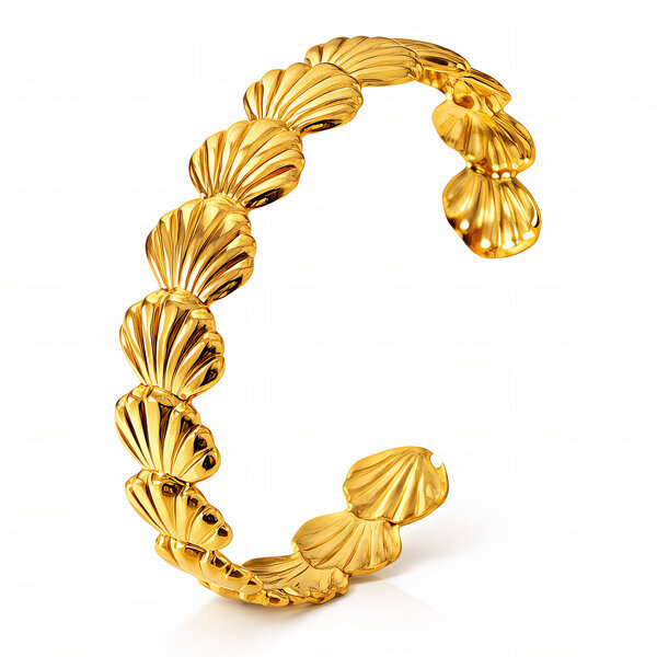 "Seashells" Bracelet, 18K Gold Plated Steel