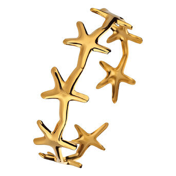 "Starfishes" Bracelet, 18K Gold Plated Steel