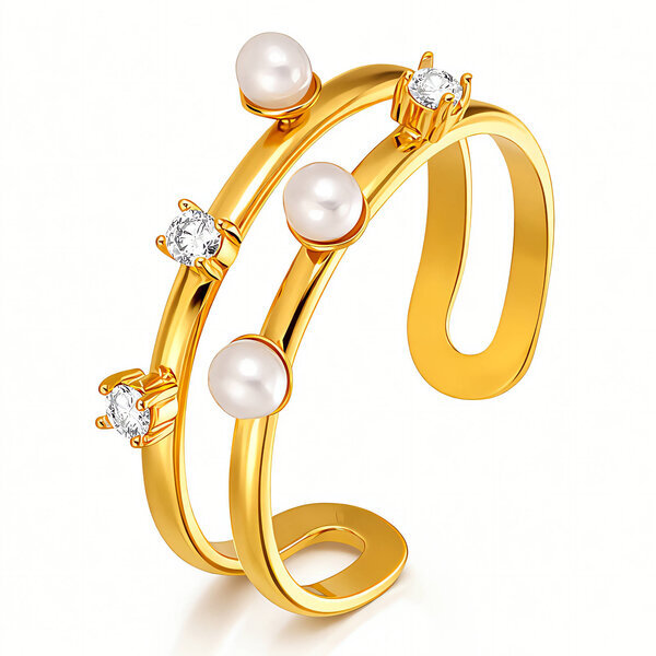 Ring, 18K Gold Plated Steel