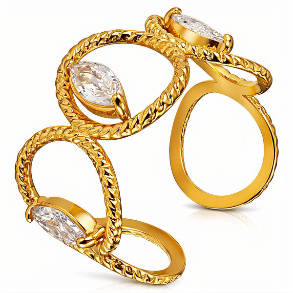 Ring, 18K Gold Plated Steel