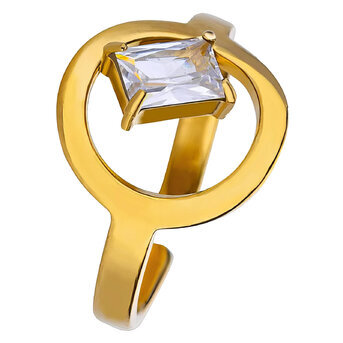 Ring, 18K Gold Plated Steel