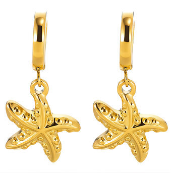 "Starfishes" Earrings, 18K Gold Plated Steel