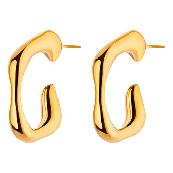 Earrings, 18K Gold Plated Steel