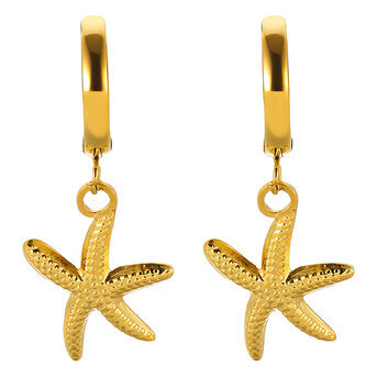 "Starfishes" Earrings, 18K Gold Plated Steel