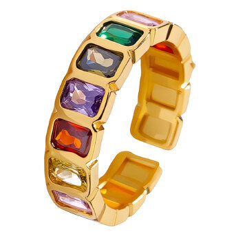 Ring, 18K Gold Plated Steel