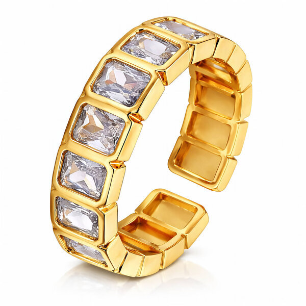 Ring, 18K Gold Plated Steel