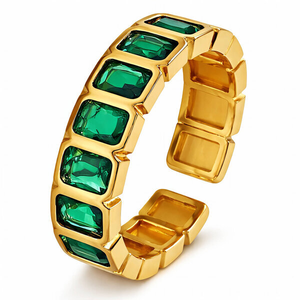 Ring, 18K Gold Plated Steel