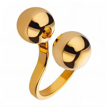 Ring, 18K Gold Plated Steel