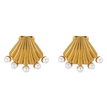 "Seashells" Earrings, 18K Gold Plated Steel