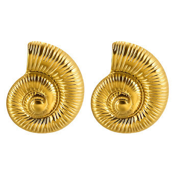 "Seashells" Earrings, 18K Gold Plated Steel