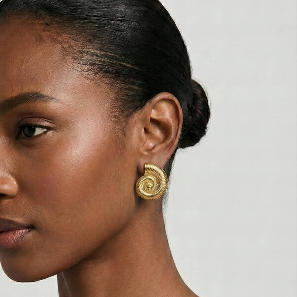 "Seashells" Earrings, 18K Gold Plated Steel